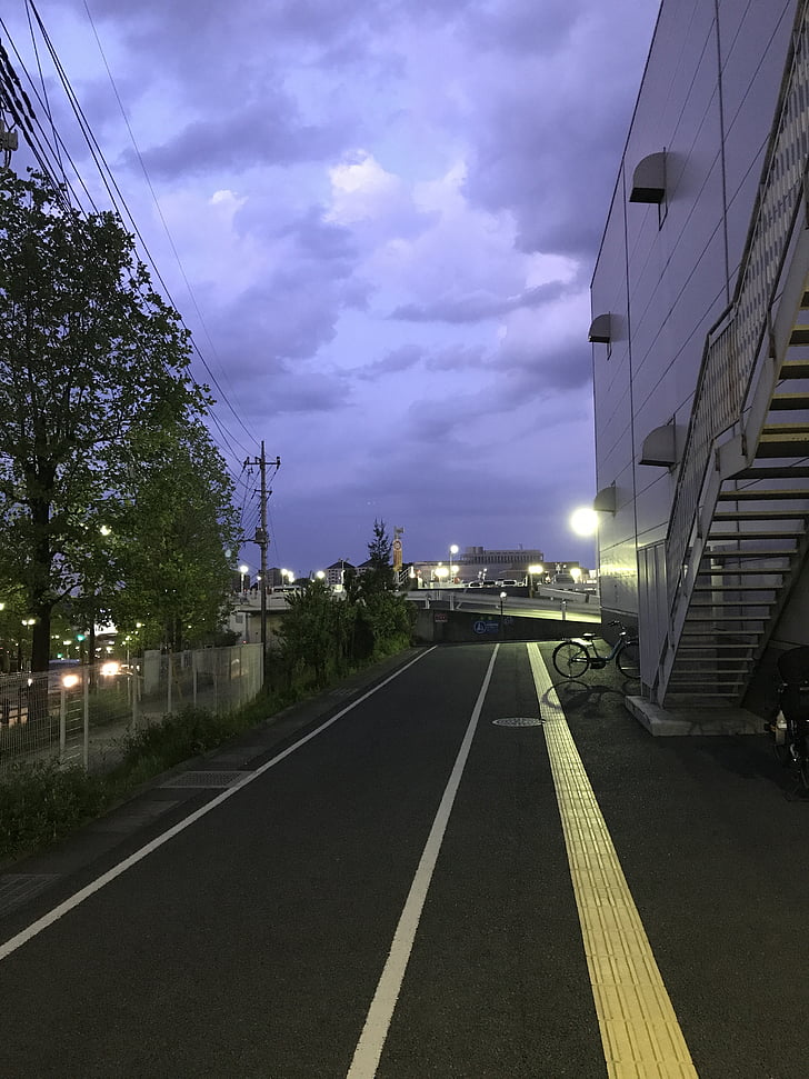 Minami-osawa, pôr do sol, estrada