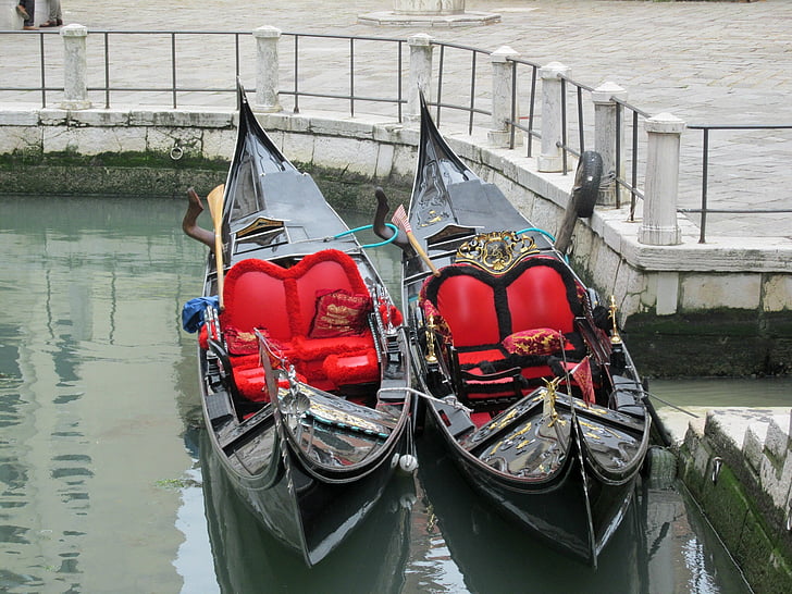 Venedig, gondoler, gå, Gondola, Italien, Laguna, havet