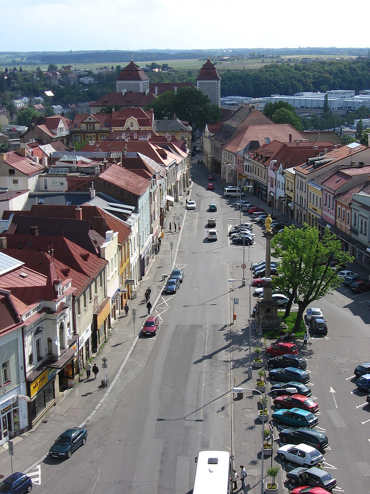 Mlada boleslav, Republik Ceko, Square, Sejarah, Street, arsitektur, adegan perkotaan