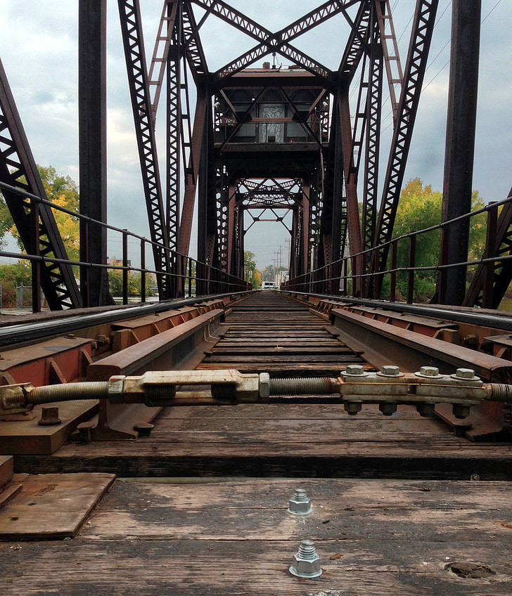 rebríčky, vlak, jeseň, železnice, perspektívy, Most, Príroda