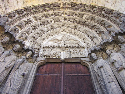 Cathédrale de Chartres, Portail des confesseurs, transept sud, porche, portail est, médiévale, Cathédrale