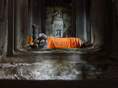 Cambogia, Angkor wat, Tempio, Buddha, altare