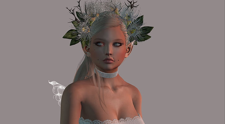 avatar, kvinna, Sexig, Fairy, vingar, blommor, Wing