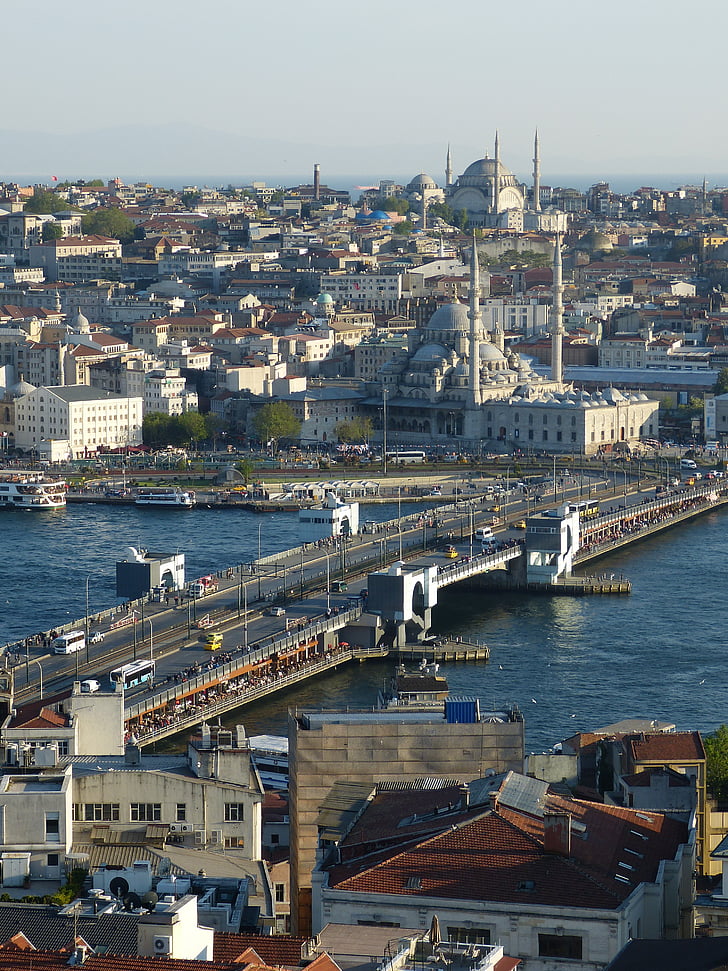 Isztambul, Törökország, Boszporusz, tenger, az Outlook, nézet, óváros