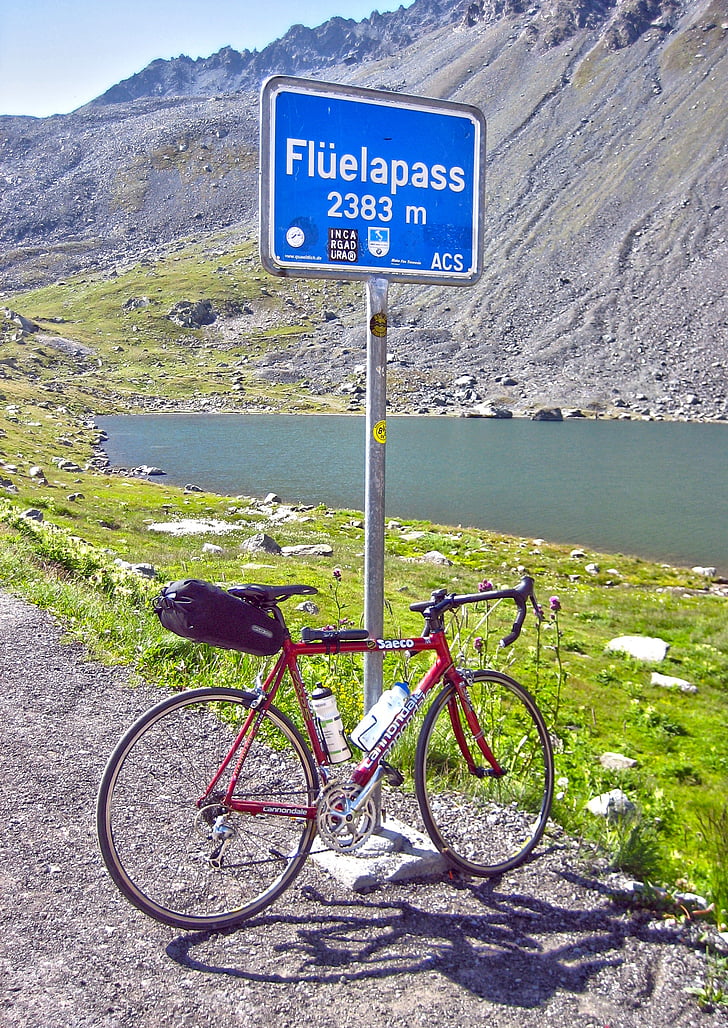 Road sykkel, transalp, Pass, alpint, Sveits flüelapass, passchild, høy