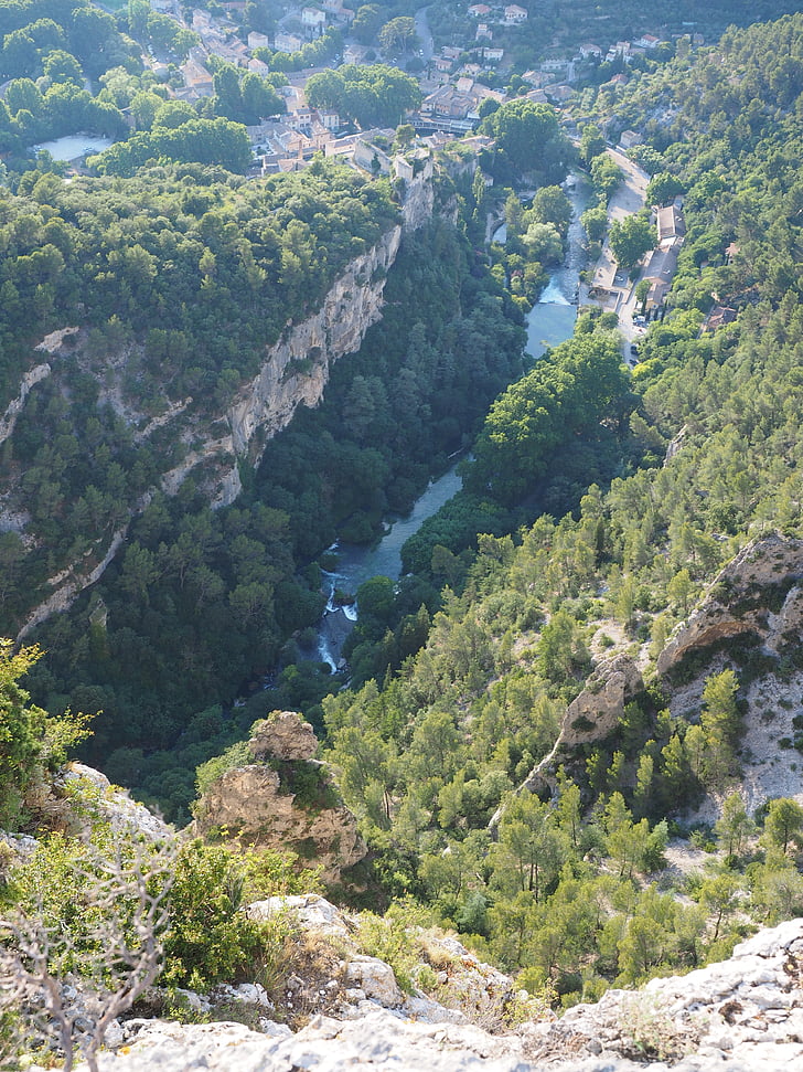 kraški pejzaž, krškog područja, krš, stijena, Francuska, Provence, Fontaine de vaucluse