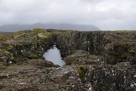 Islandzki, Rock, Natura, Þingvellir, kamień, krajobraz, Lawa
