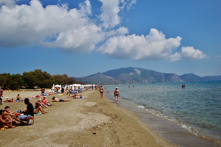 Zakynthos, ø, Beach, havet, sand, ferie, sommer