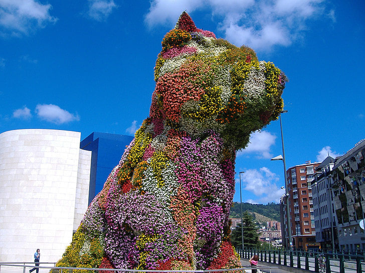 Hændelse Ubetydelig Konflikt Gratis foto: hvalp, blomster, Bilbao, gughenheim, Spanien | Hippopx