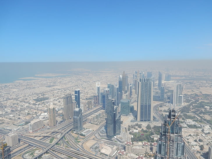 Dubai, Wolkenkratzer, Architektur, Stadt, Arabisch, Blick auf dubai, u ein e