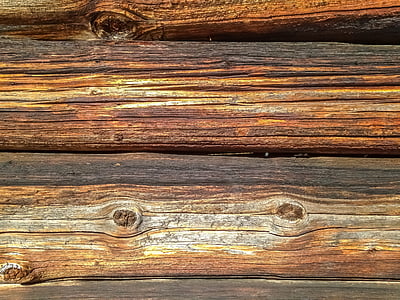 dřevo, pozadí, konstrukční trámy, Dřevěná stěna, Bar, Bohlen, zvětralý
