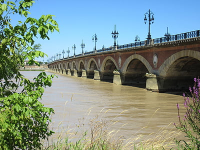 perspektiv, Bridge, broen, Bordeaux, elven