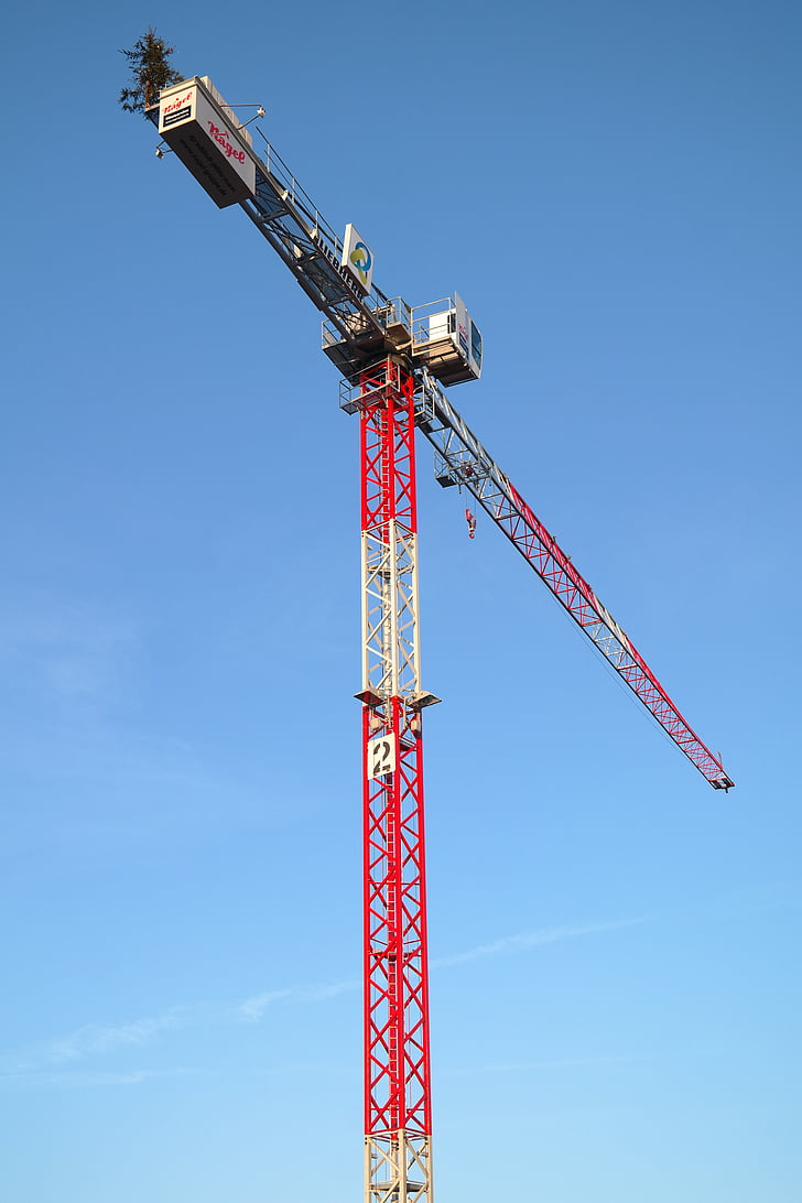 baukran, Crane, veidot, vieta, debesis, būvdarbi, Lattice boom crane