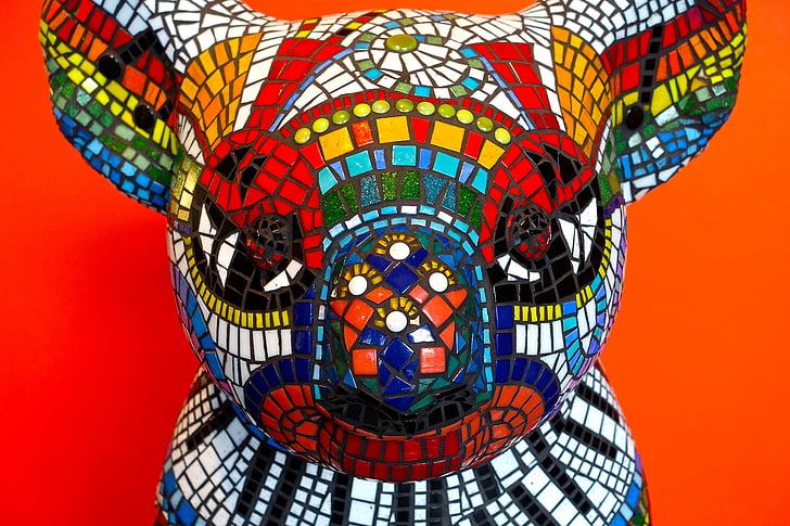 koala, mosaic, colourful, tiles, symbolism, character, cartoon