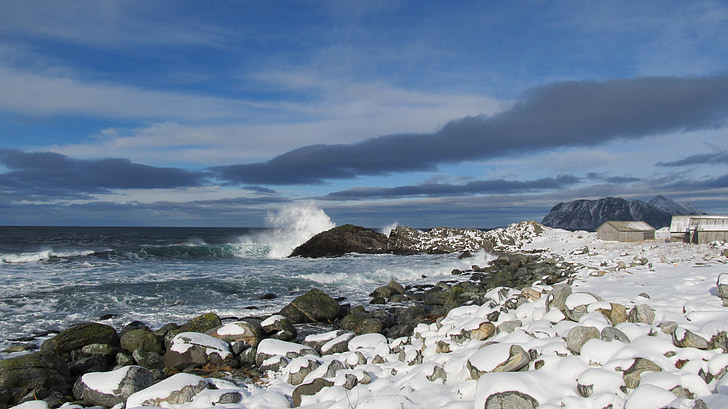 flø, ULS kő cove, Norvégia, tenger, természet, tengerpart, Beach