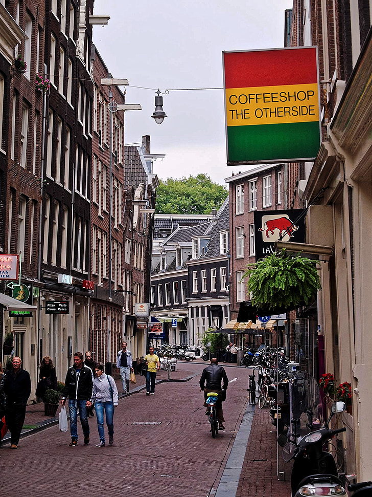 kavos, kavinė, Kavos parduotuvė, Amsterdamas, Olandijoje, Nyderlandai, gatvė