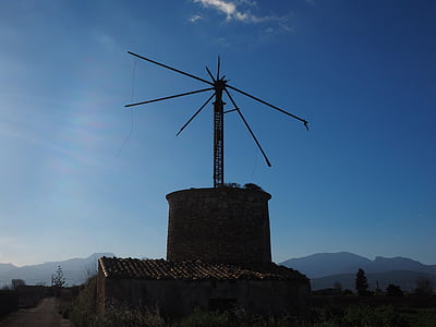 vindmølle, gamle, bortfalt, ruin, Mallorca, Muro, Mill