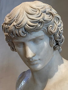 skulptur, konst, staty, huvud, marmor, grekiska antika