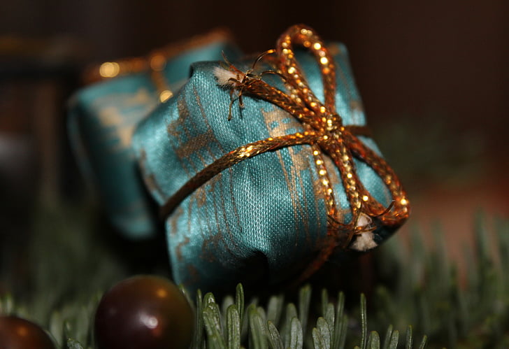 jul, gåva, dekoration, packade, juletid, Juldekoration, bakgrund