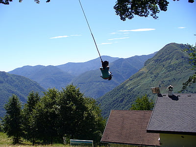 swing, Montevecchio, núi, rủi ro, cuộc phiêu lưu, một người đàn ông chỉ, nguy hiểm