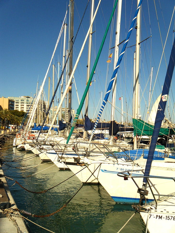 Yachts, Sea, Mallorca, Espanja, Marina, Haven, ranta