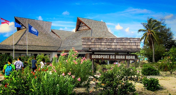Aeroporto de Bora bora, paisagem, férias, tropical, natureza, Verão, água