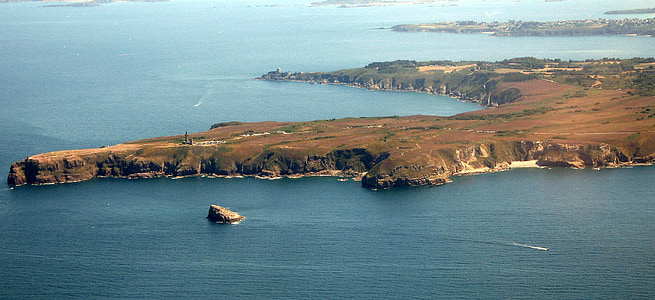 Cap fréhel, Brittany, pogled iz zraka, morje