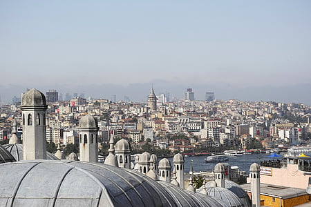 伊斯坦堡, 加拉塔, 景观, 塔, 日期, 城市, 土耳其