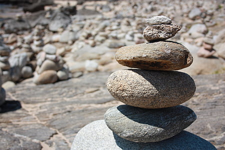 pedras, desejos, granito, caminho de st james, equilíbrio, pirâmide
