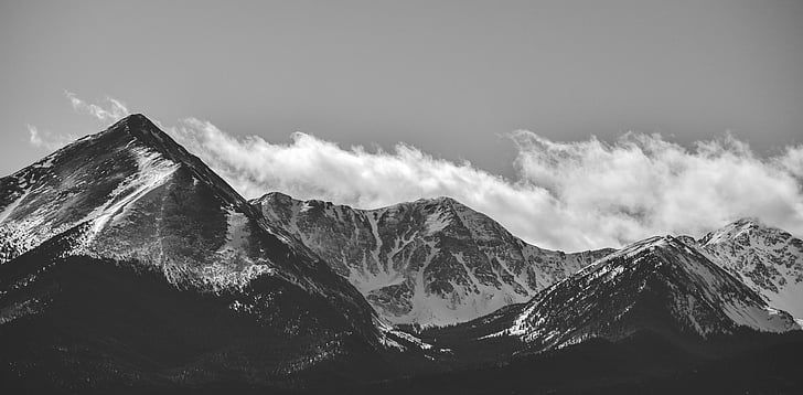 montanhas, branda e branco, nevoeiro, Colorado, neve, Montanhas Rochosas, oeste