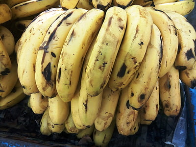 banán, sárga, édes, természetes, friss, gyümölcs, egészségügyi