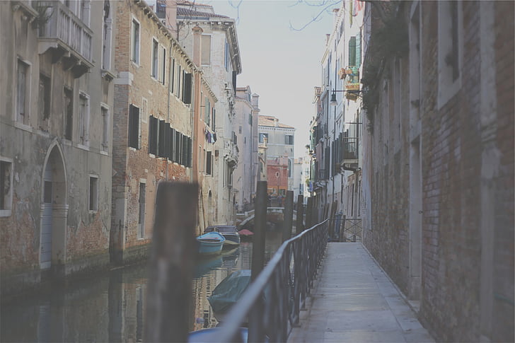 pathway, ved siden af, kroppen, vand, beton, strukturer, Venedig