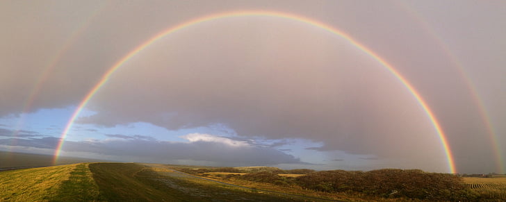 Rainbow, Föhr, Island, sadetta, värikäs, väri, Syksy