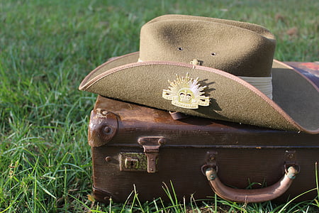 ออสเตรเลีย, กองทัพบก, anzac, อนุสรณ์สถาน, ทหาร, สีกากี, หมวก