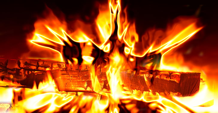 oheň, plamen, teplo, horká, protokol, vypálit, Značka