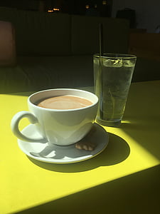 café, chaud, Americano, eau, le petit déjeuner, matin