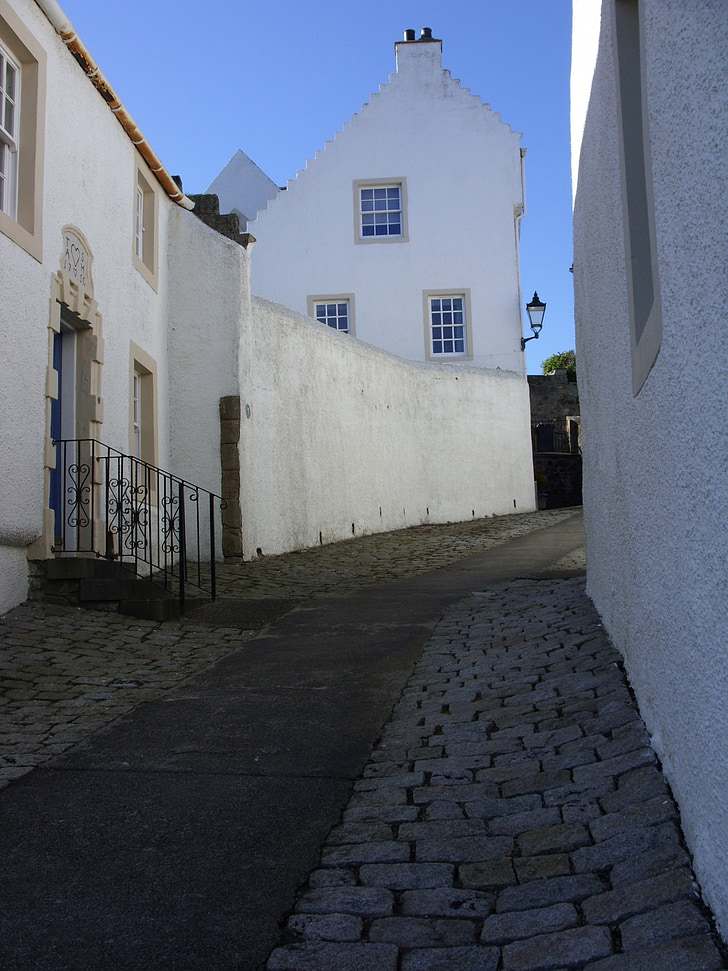 houses, old houses, cobbles, cobbled, wynd, dysart, scotland