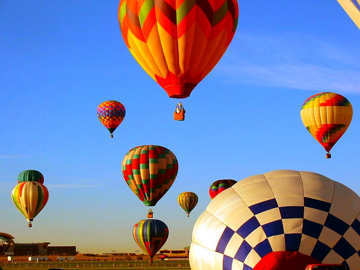 léggömbök, Sky, színes, léggömb játékkal, ballon versenyek, hőlégballon, repülő