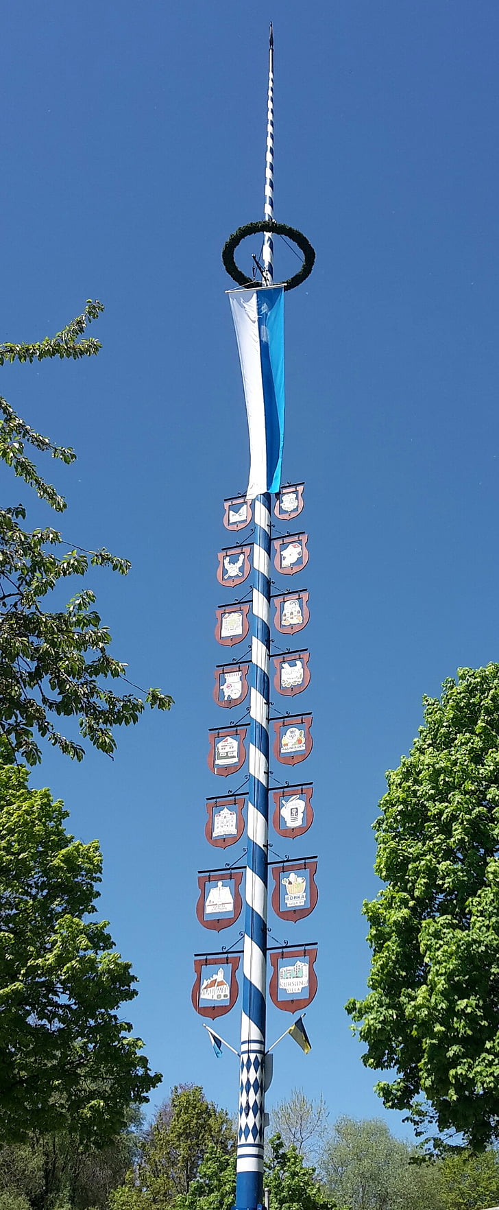 五朔节花柱, 巴伐利亚, 蓝色白色