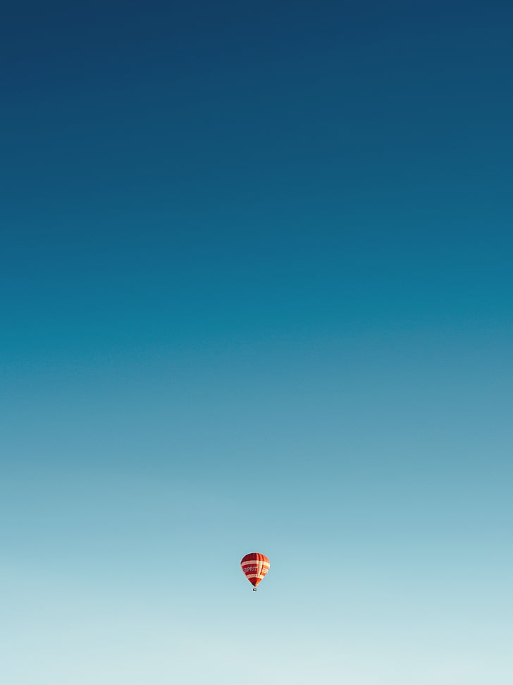 sky, balloon, flying, minimal, travel, tourism, summer