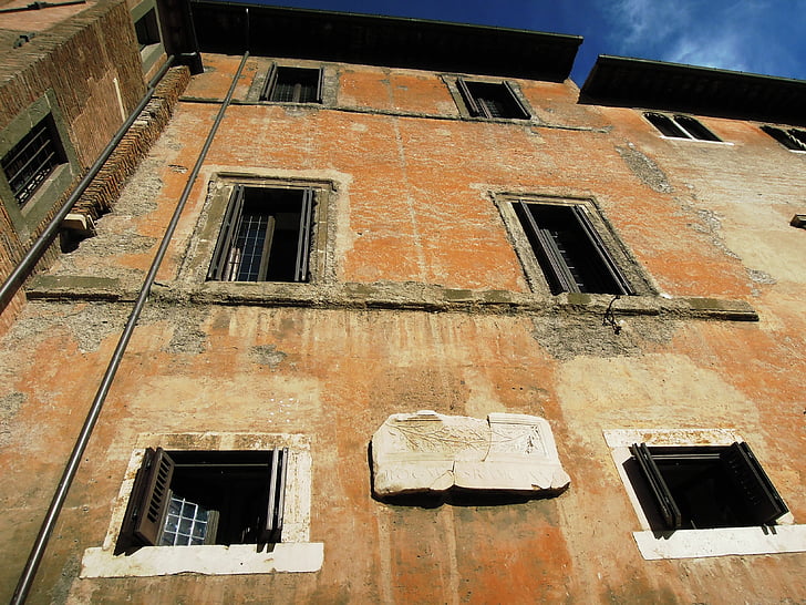 Róma, Olaszország, ház, régi, város, épület, ablak