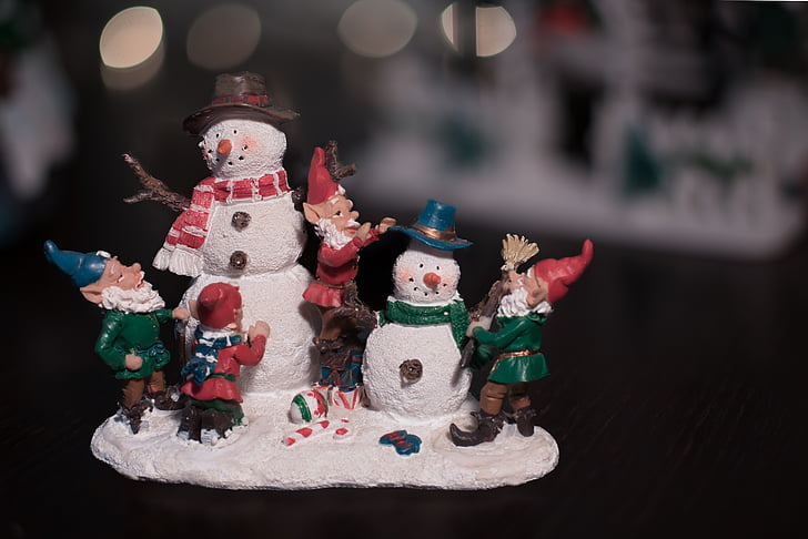 mělká, Fotografie, sníh, muž, GNOME, keramika, figurka