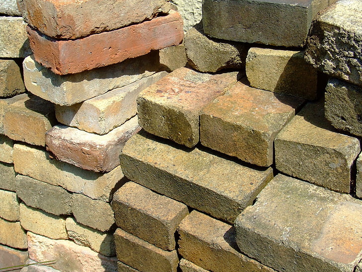 brick, bricks, old, unused