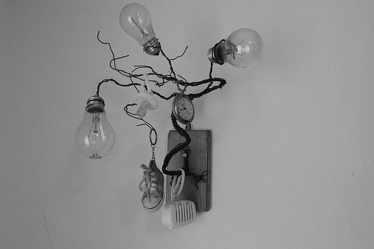 homemade, lightbulb, lamp