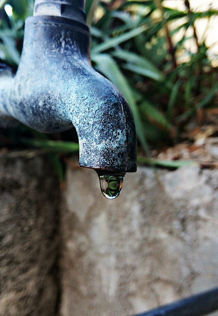 faucet, water, drop, plombrie