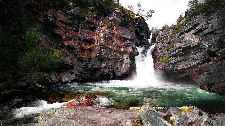 Wasserfall, Farbe, Fluss, Rock, im freien