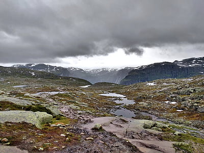 Norvegija, Norge, Trolltunga, Gamta, kraštovaizdžio, žygis, kelionės