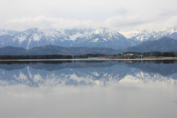 planine, jezero, zrcalna slika, krajolik, raspoloženje, zrcaljenje, Vizija