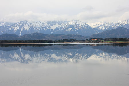 montañas, Lago, imagen de espejo, paisaje, Estado de ánimo, espejado, visión