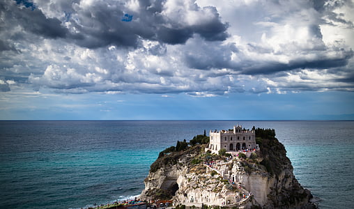 Tropea, Calabria, Olaszország, emlékmű, nyári, tenger, táj